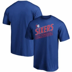 Champion Majestic NBA Philadelphia 76ers Royal Blue Tee Shirt 2XT, 4XT, 5X