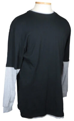 Faux Long Sleeve Tee Shirt 3 Colors 2X, 2XT, 3X -Big and Tall Outlet Black 97263.1480689291