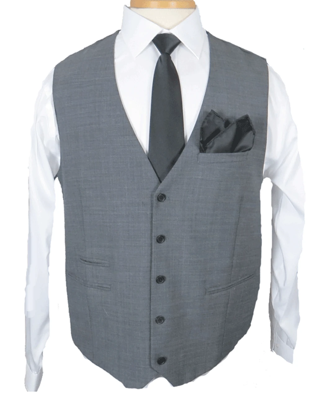 Brand Q Extra Long Solid Black Necktie And Pocket Square Set 2 Brand Q Extra Long Solid Black Necktie And Pocket Square Set - Image 2