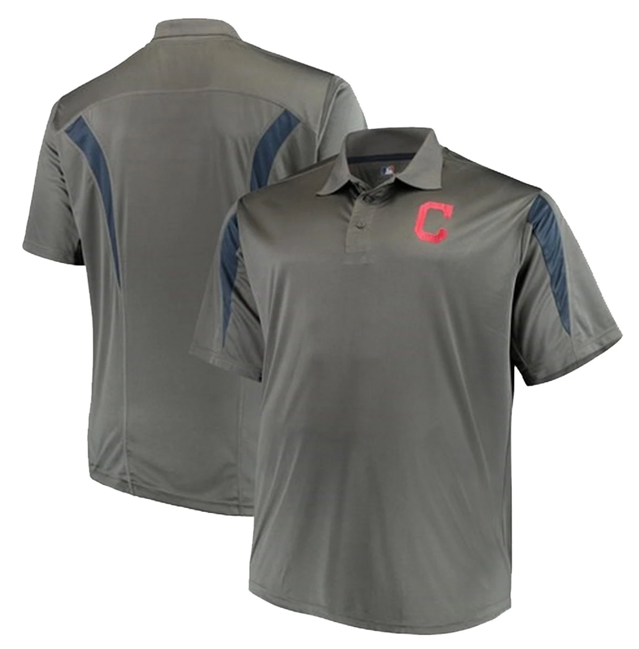 Majestic Cleveland Guardians Gray Contract Polo XLT, 2XT, 3X 3 Majestic Cleveland Guardians Gray Contract Polo XLT, 2XT, 3X - Image 3
