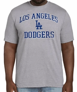 Fanatics MLB LA Dodgers Heather Gray Short Sleeve Tee Shirt 5XT