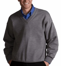 Edwards Acrylic Jersey Knit V-Neck Sweater 6 Colors 2X, 3X, 4X, 5X -Big and Tall Outlet EdsVHGray 42587.1636651914