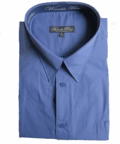 Falcon Bay Comfort Collar French Blue Long Sleeve Dress Shirt, Neck Sizes 17.5, 18, 18.5, 22, 24