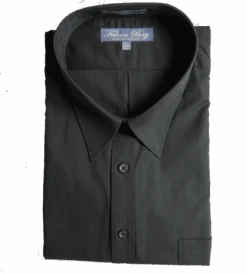 Falcon Bay Comfort Collar Long Sleeve Black Dress Shirt, Neck Sizes 18.5, 19, 20
