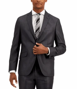 Big and Tall Outlet 23 Kenneth Cole Reaction Techni-Cole Gunmetal Gray 2-Piece Suit, 44Lx37"Waist