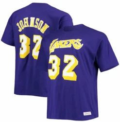 Mitchell & Ness Los Angeles Lakers Magic Johnson Name & Number Tee Shirt 3X, 4X