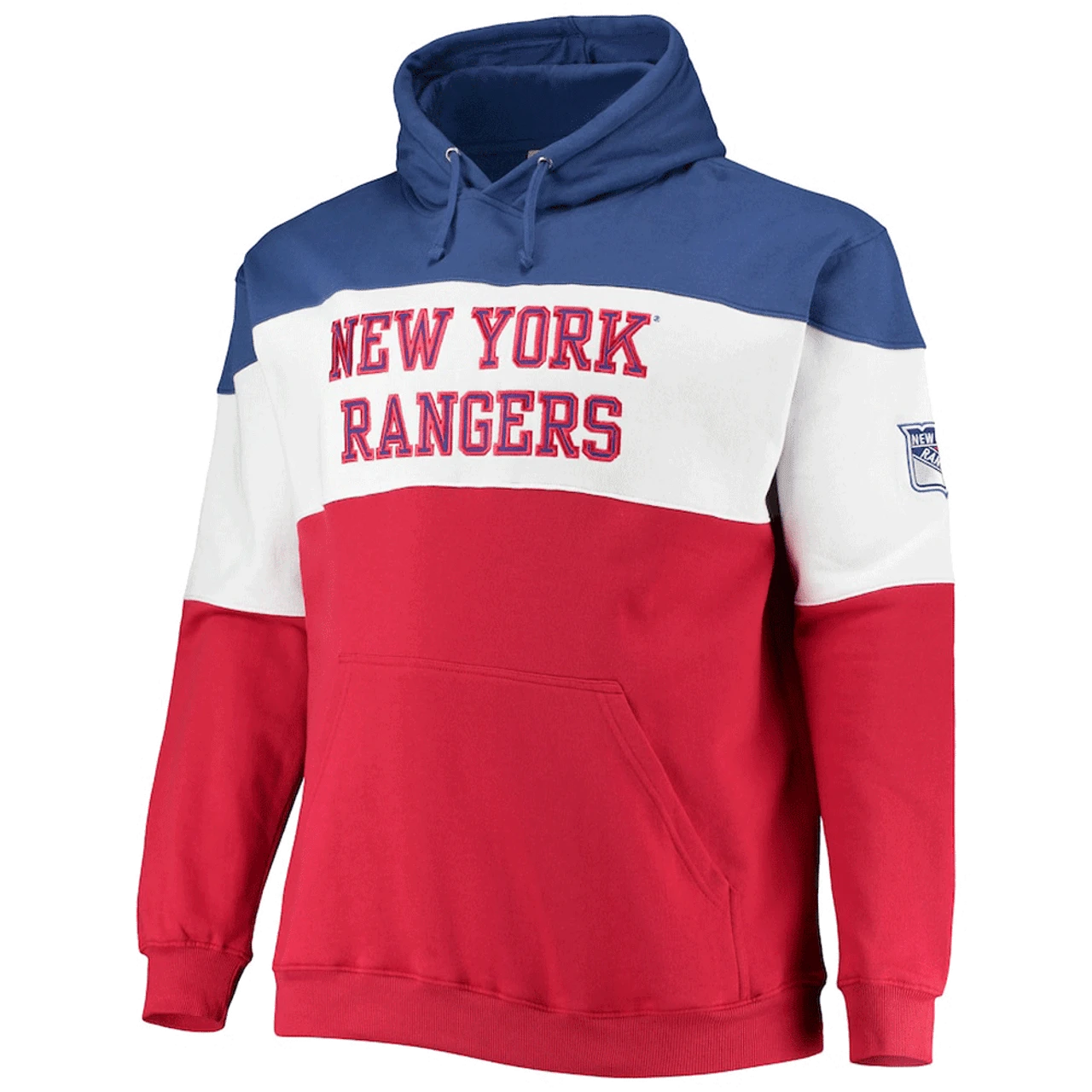 New York Rangers Fanatics Branded NHL Colorblock Fleece Hoodie XLT, 4XT 2 New York Rangers Fanatics Branded NHL Colorblock Fleece Hoodie XLT, 4XT - Image 2
