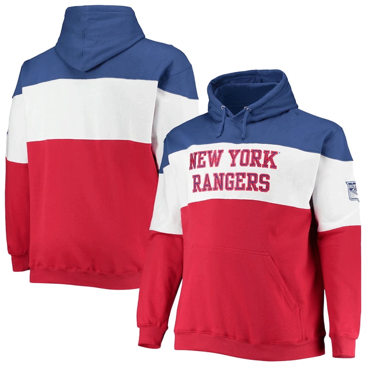 New York Rangers Fanatics Branded NHL Colorblock Fleece Hoodie XLT, 4XT 1 New York Rangers Fanatics Branded NHL Colorblock Fleece Hoodie XLT, 4XT