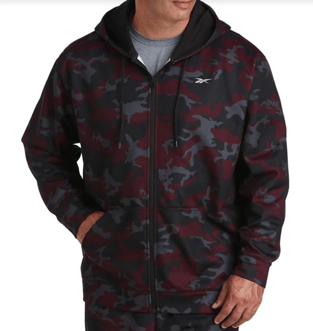 Reebok Speedwick Hooded Fleece Jacket 2X, 2XT, 3X, 3XT, 4X, 4XT, 5X, 6X 2 Reebok Speedwick Hooded Fleece Jacket 2X, 2XT, 3X, 3XT, 4X, 4XT, 5X, 6X - Image 2