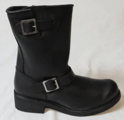 Boulder Creek Black Leather Zip Boots With Buckles 9W -Big and Tall Outlet bcbucklezipboot 09019.1699560118