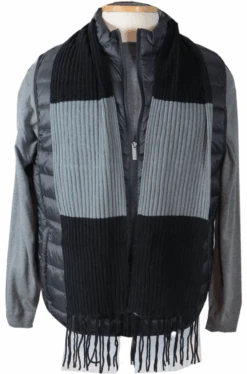 Knit Colorblock Chenille Scarf 2 Colors, One Size