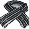 Black, White And Gray Knit Vertical Striped Scarf, One Size -Big and Tall Outlet blkgryvertstripescrf 82228.1700248318