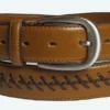 Arden Leather Company Glazed Cowhide Brown Stitch Belt Size 46
