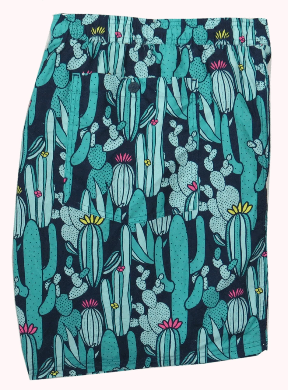 Cactus Pattern Swim Trunks 2X, 3X 2 Cactus Pattern Swim Trunks 2X, 3X - Image 2