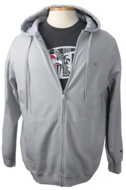 Champion Silver Gray Full Zip Fleece Hoodie XLT, 2X, 2XT, 3X, 3XT, 4X