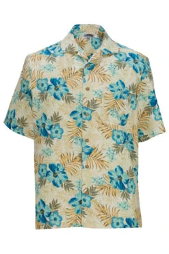 Edwards Hibiscus Multi-Colored Hawaiian Camp Shirt 3 Colors, 6X -Big and Tall Outlet edhibiscuscream 15103.1558035734