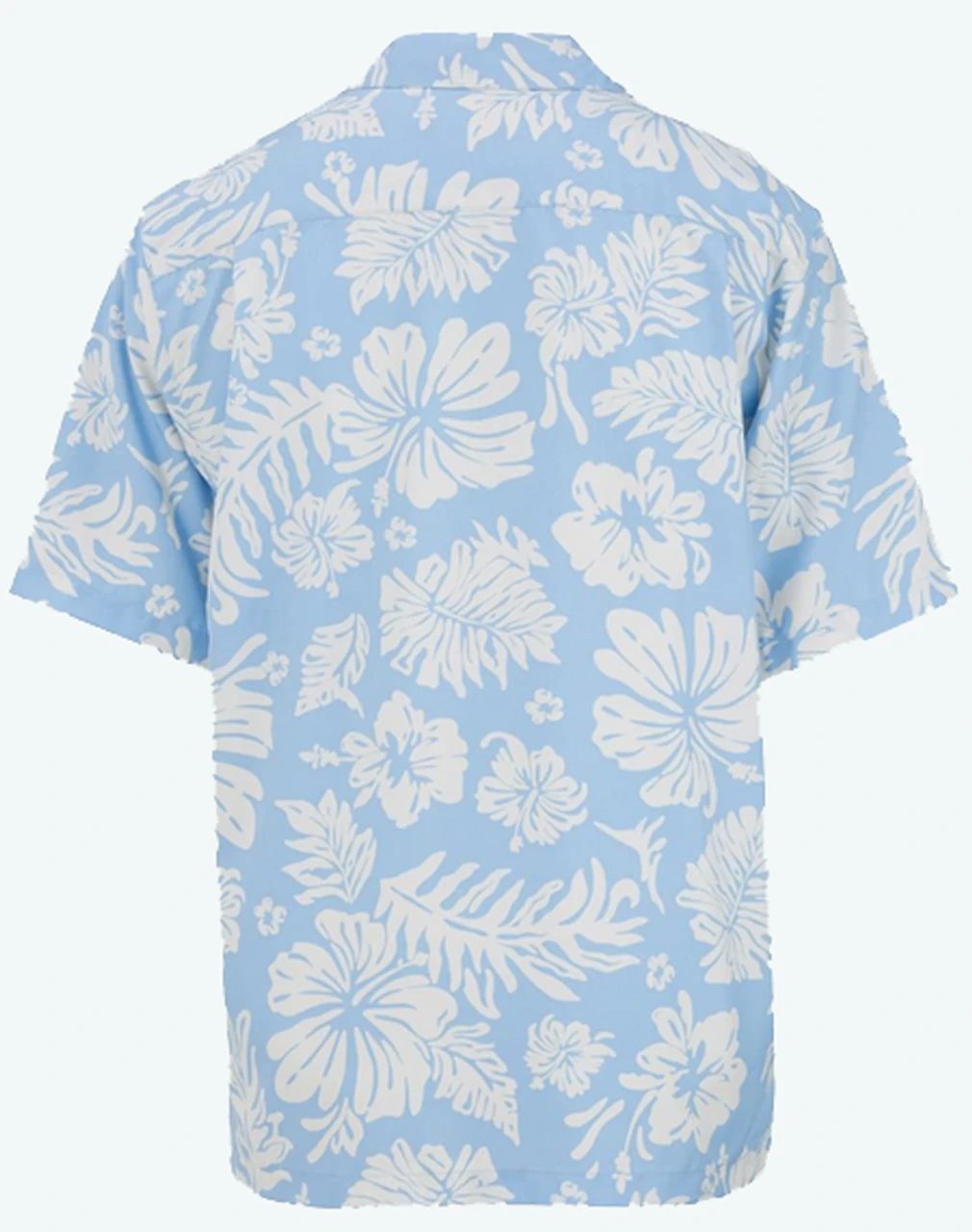 Edwards 2-Color Hibiscus Print Camp Shirt, Sky Blue Or Steel Gray, XL, 2X, 3X, 4X 4 Edwards 2-Color Hibiscus Print Camp Shirt, Sky Blue Or Steel Gray, XL, 2X, 3X, 4X - Image 4