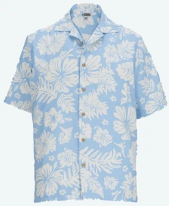 Edwards 2-Color Hibiscus Print Camp Shirt, Sky Blue Or Steel Gray, XL, 2X, 3X, 4X 6 Edwards 2-Color Hibiscus Print Camp Shirt, Sky Blue Or Steel Gray, XL, 2X, 3X, 4X -Big and Tall Outlet eds2clrhibblue 22700.1755709946