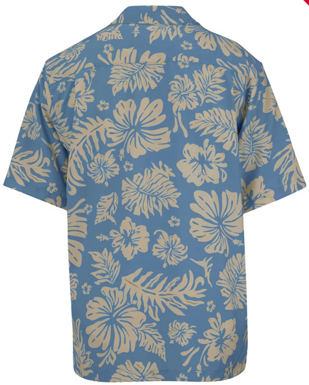 Edwards Hibiscus 2-Color Hawaiian Camp Shirt, Slate Blue Or Black, 5X, 6X 4 Edwards Hibiscus 2-Color Hawaiian Camp Shirt, Slate Blue Or Black, 5X, 6X - Image 4