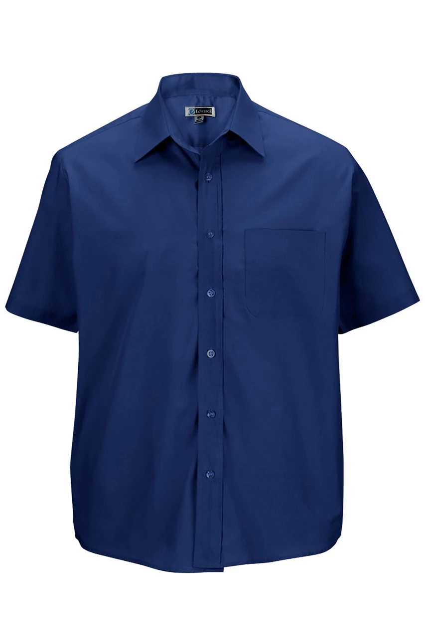 Edwards Short Sleeve Royal Blue Broadcloth Shirt 2X, 3X 1 Edwards Short Sleeve Royal Blue Broadcloth Shirt 2X, 3X