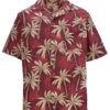 Edwards Tropical Palm Tree Hawaiian Camp Shirt, 2X -Big and Tall Outlet edwardspalmburgundy 53855.1558020309