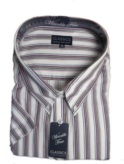 Classics By Falcon Bay White Multi Stripe Sport Shirt 7X, 10X