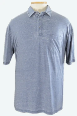 Indygo Smith Pocket Polo, Heather Indigo, 2X