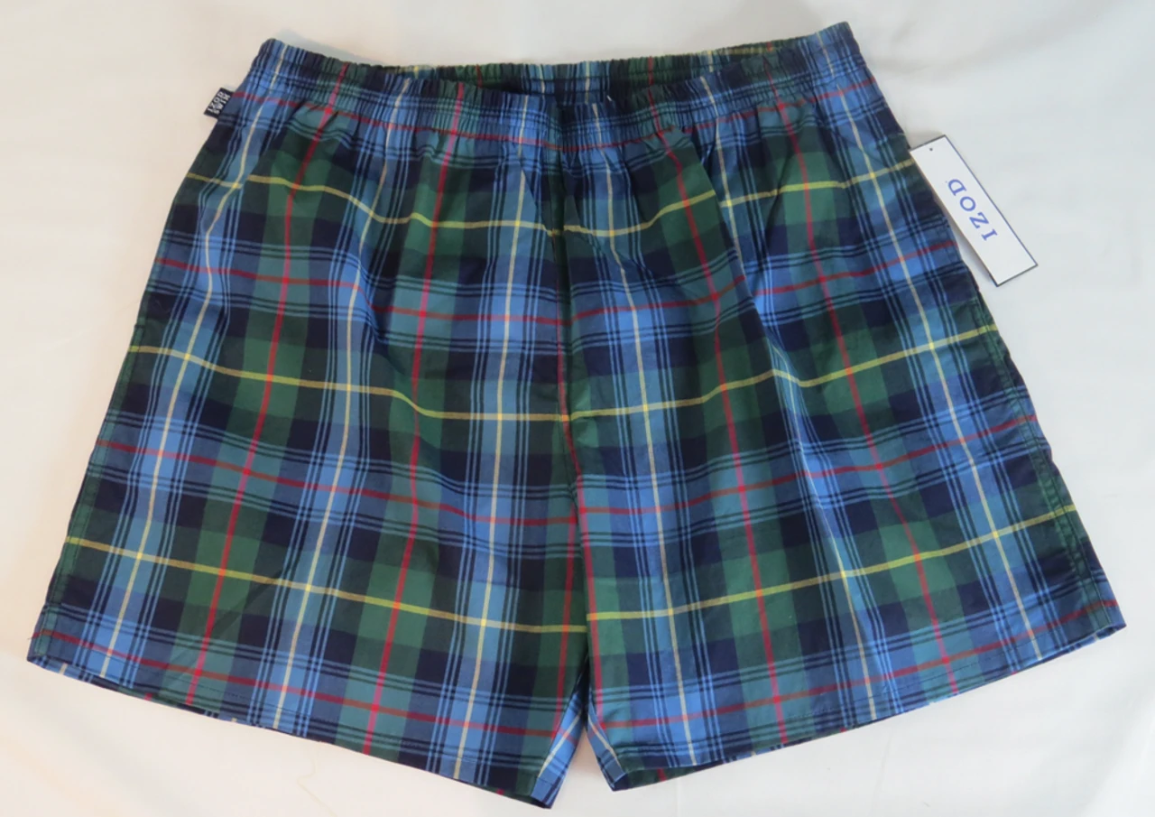 Izod Swim Plaid Swim Trunks, XLT 1 Izod Swim Plaid Swim Trunks, XLT