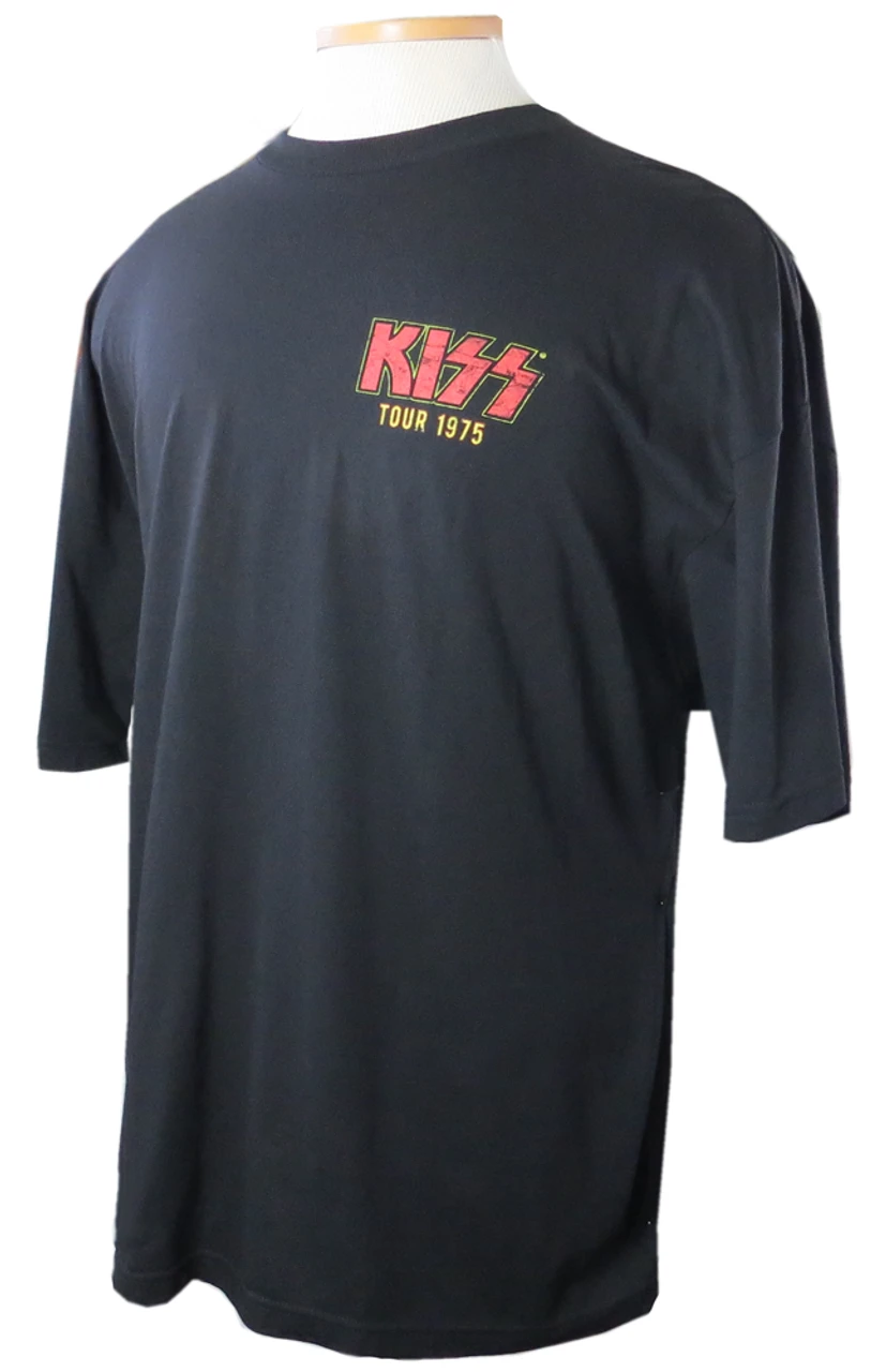 Kiss 1975 Tour Black Short Sleeve Tee Shirt 4X 1 Kiss 1975 Tour Black Short Sleeve Tee Shirt 4X