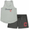 Ladies Concepts Sport Cleveland Indians Shorts And Tank Sleep Set, 2X, 3X, 4X -Big and Tall Outlet ladiesclevelandshorttank 47175.1635965897