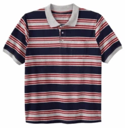 Liberty Blues Shrinkless Pique Striped Pocket Polo 2XT