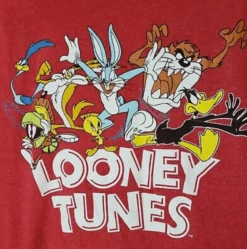 Looney Tunes Bugs & Gang Heather Red Tee Shirt 2XT, 4X