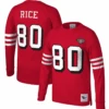 Mitchell & Ness San Francisco 49ers Jerry Rice Scarlet Retired Player Name & Number Long Sleeve Tee XLT, 2X -Big and Tall Outlet mnjerryricelstee 91725.1664376407