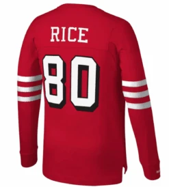 Mitchell & Ness San Francisco 49ers Jerry Rice Scarlet Retired Player Name & Number Long Sleeve Tee XLT, 2X -Big and Tall Outlet mnjricelsteeback 29662.1664376440