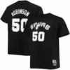 Mitchell & Ness David Robinson San Antonio Spurs Hardwood Classics Name & Number Tee 2X, 2XT, 3X -Big and Tall Outlet mnsaspurstee 89942.1664390102