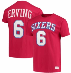 Mitchell & Ness Philadelphia 76'ers Julius Erving Name And Number Tee Shirt, 3X, 4X
