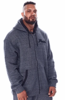 Parish Nation Full Zip Marled Hoodie 3 Colors 3X, 4X -Big and Tall Outlet parishhoodblackfront 89986.1611168536