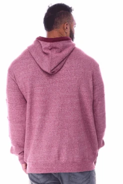 Parish Nation Full Zip Marled Hoodie 3 Colors 3X, 4X -Big and Tall Outlet parishhoodburgundyback 55588.1611001882