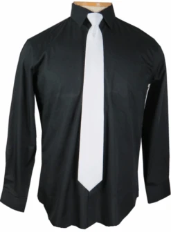 Salem Neckwear Extra Long Zippit Tie, Textured Solids, 5 Colors -Big and Tall Outlet salemwhiteziptex 08323.1722973255