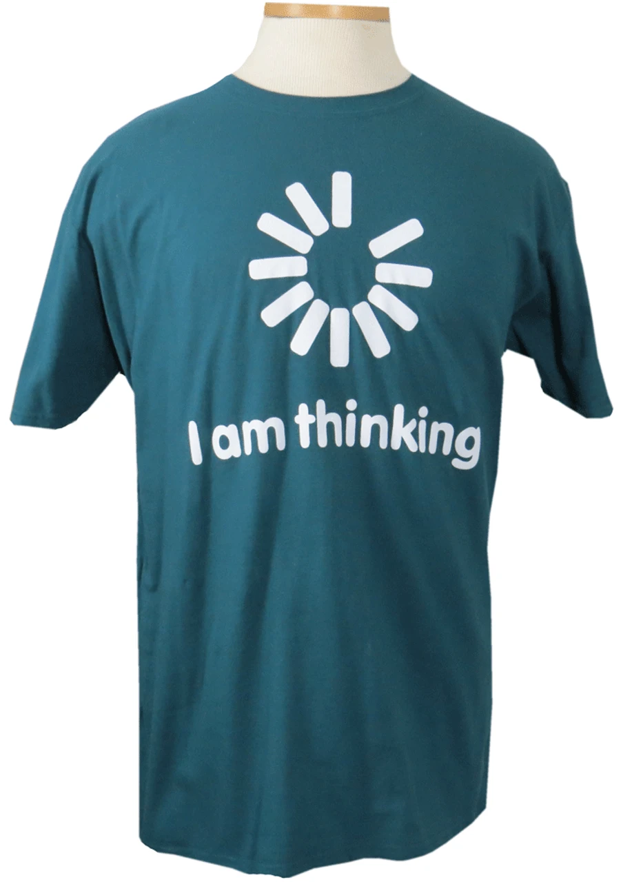 Thinking Short Sleeve Printed Tee Shirt 2 Colors 2X, 3X, 5X 1 Thinking Short Sleeve Printed Tee Shirt 2 Colors 2X, 3X, 5X