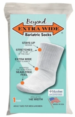 Beyond Extra Wide Bariatric Socks For Extreme Lymphedema -Big and Tall Outlet whitebarsocks 14870.1736438068